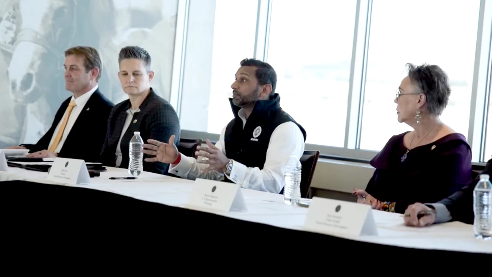 FBI Director Kash Patel visited Wyoming law enforcement leaders Wednesday at War Memorial Stadium in Laramie. The FBI talked with Wyoming sheriffs and other agency heads about its technology capabilities, managing various crime trends, and working together.
