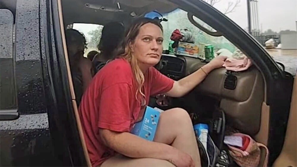 A still image from body cam video of a Trumann, Arkansas, police officer who had the last known interaction with Katie Ferguson of Cody, who's been missing since October 2023.