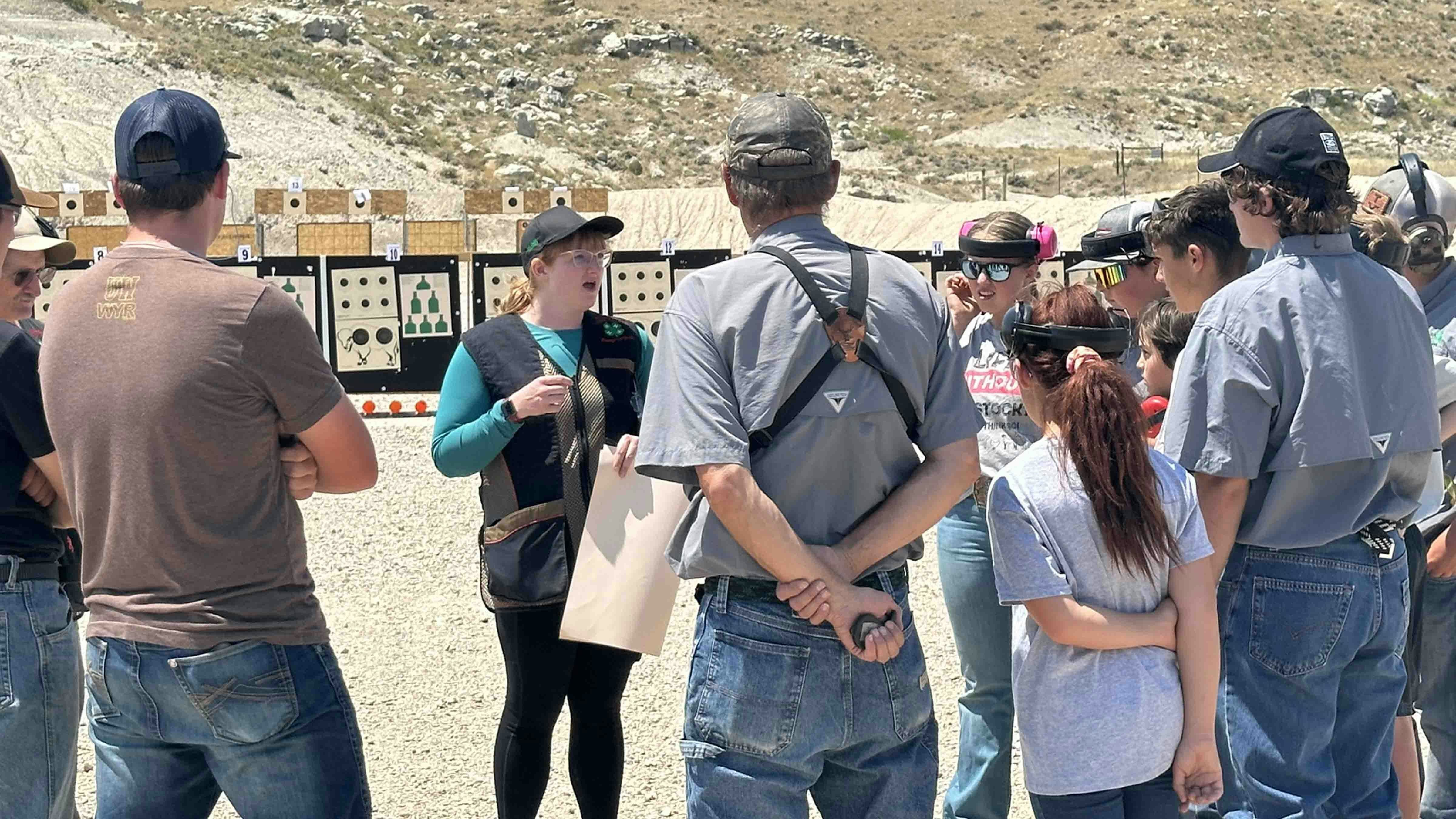 Before opening up the muzzleloader range, Range Official Katie Kernan goes over the rules with the 4H competitors.