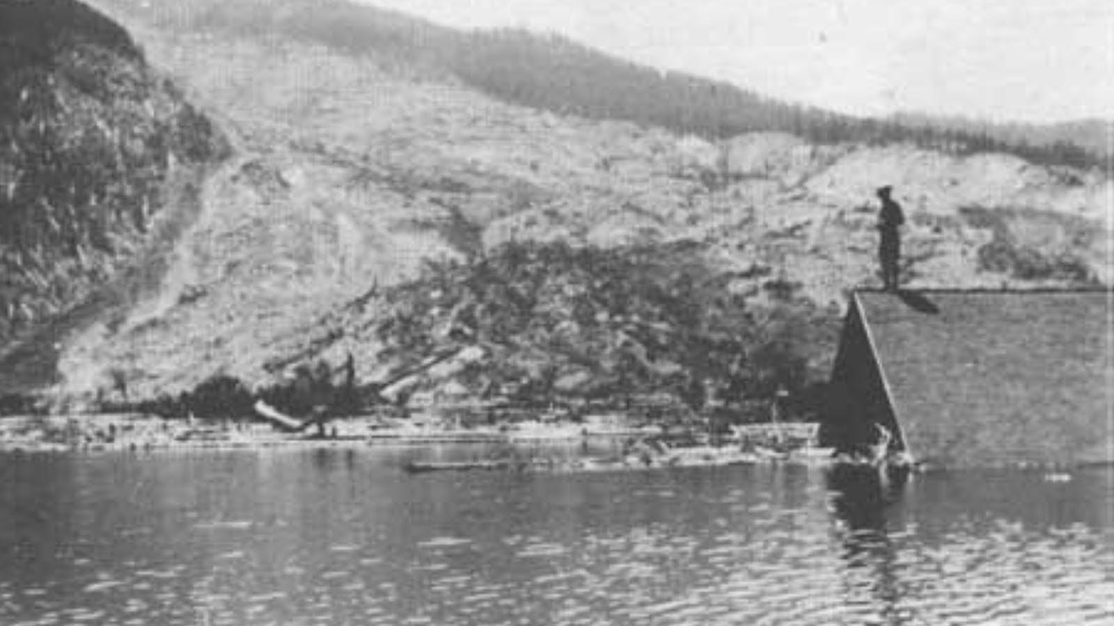 Millions of tons of debris collapsed off Sheep Mountain in Teton County into the Gros Ventre River 100 years ago, creating a new lake. Two years later, the dam breached, flooding the town of Kelly — killing six and washing out 75 buildings.