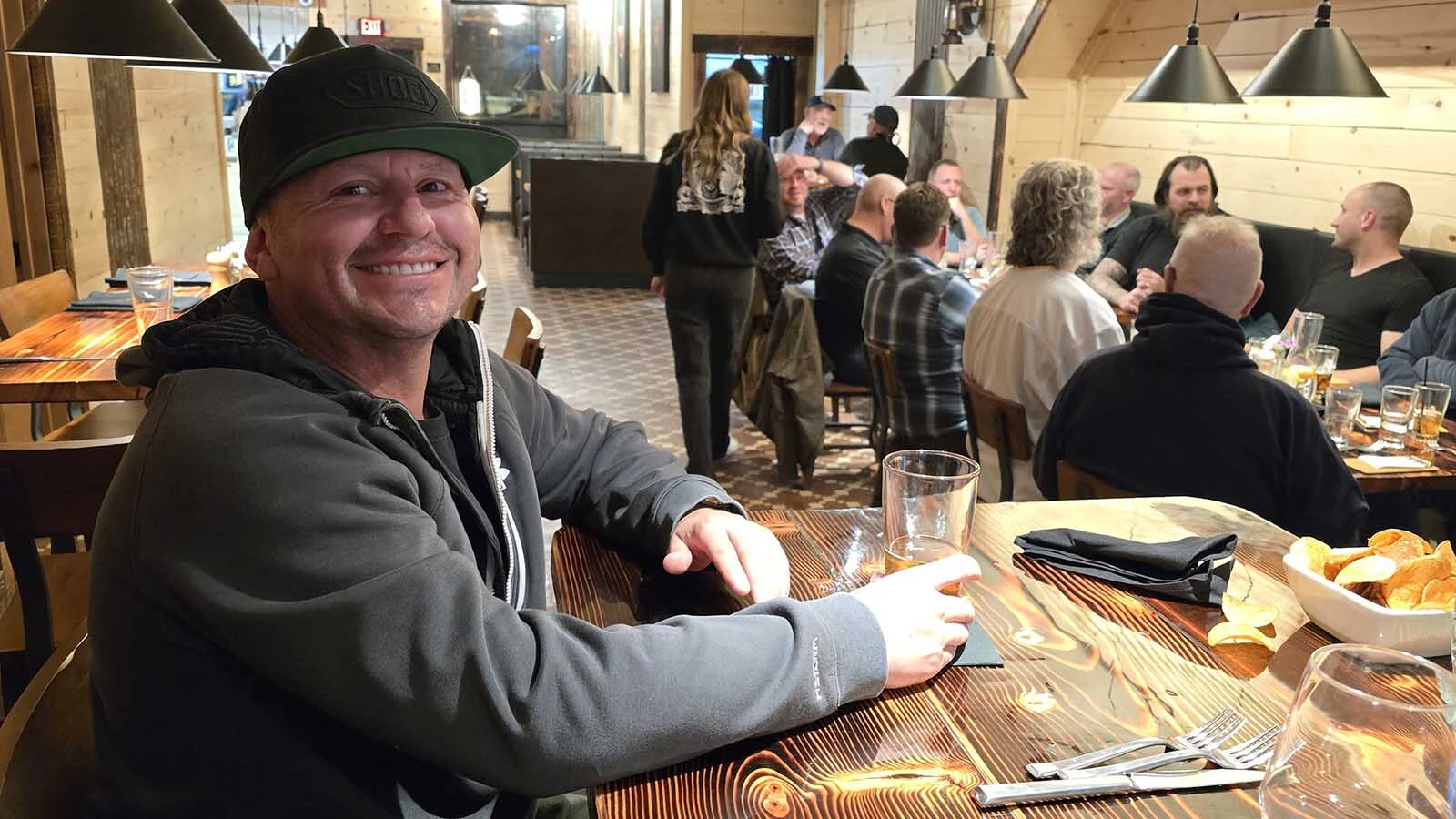 Clint Unsworth, Kemmerer resident, enjoys a meal at a newly opened restaurant called Bootleggers and talks with Cowboy State Daily about the future of his town with TerraPower building a nuclear plant there.