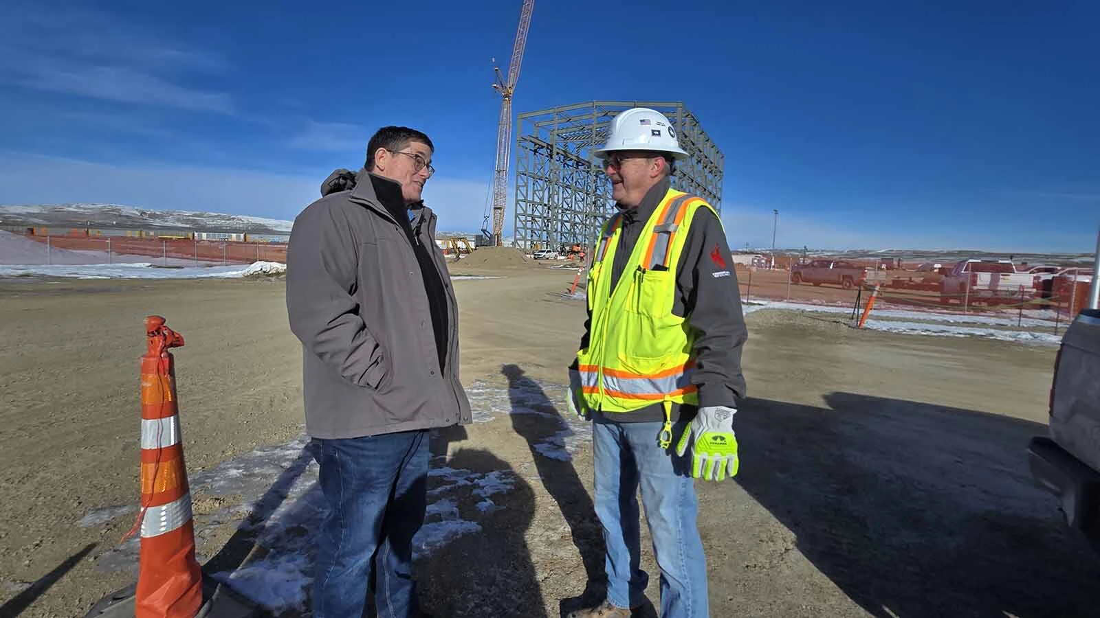 TerraPower Project Director for Natrium Pat Young, left, and TerraPower Director of Construction Andy Chrusciel told Cowboy State Daily they are meeting with community officials to discuss how to handle impacts from the Natrium nuclear plant they're building, including a potential housing shortage.