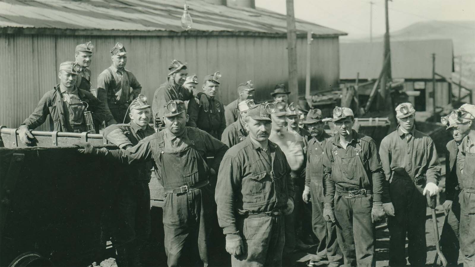 A shot of miners at the Frontier Mine #1 following the 1923 disaster.