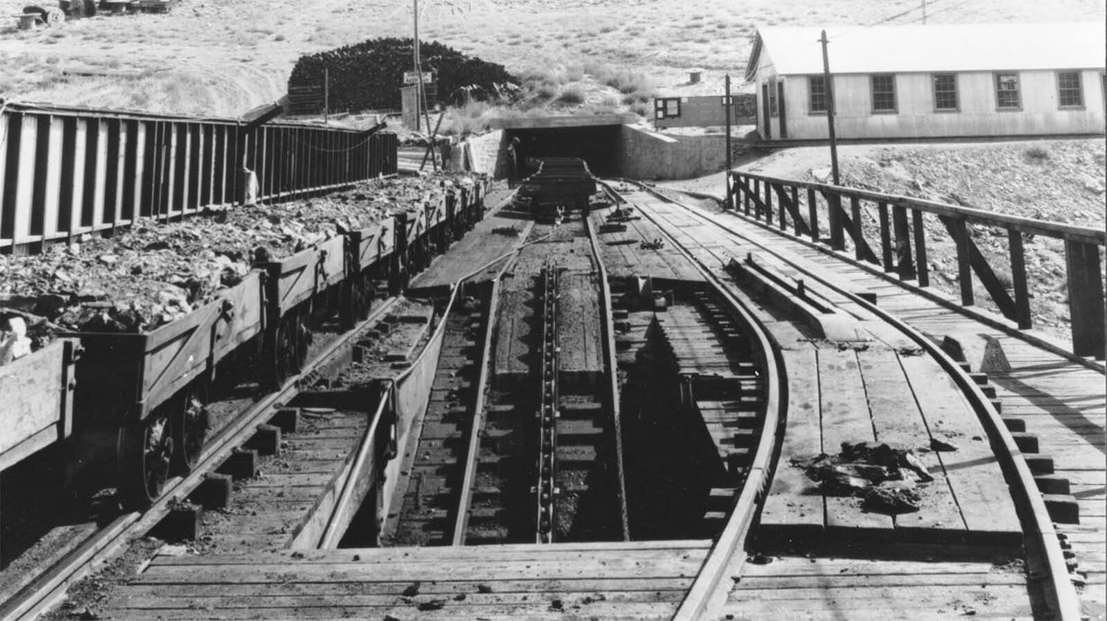 The Susie Mine entrance near Kemmerer depicts a mine entrance in the earl part of the past century in the region.