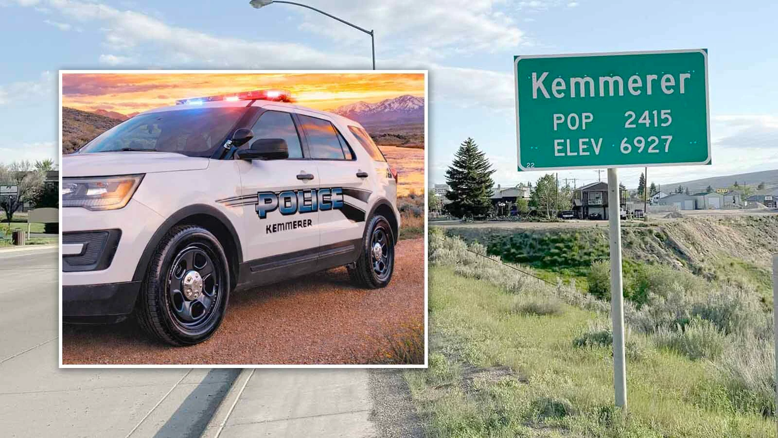 Kemmerer police and green sign 4 30 26
