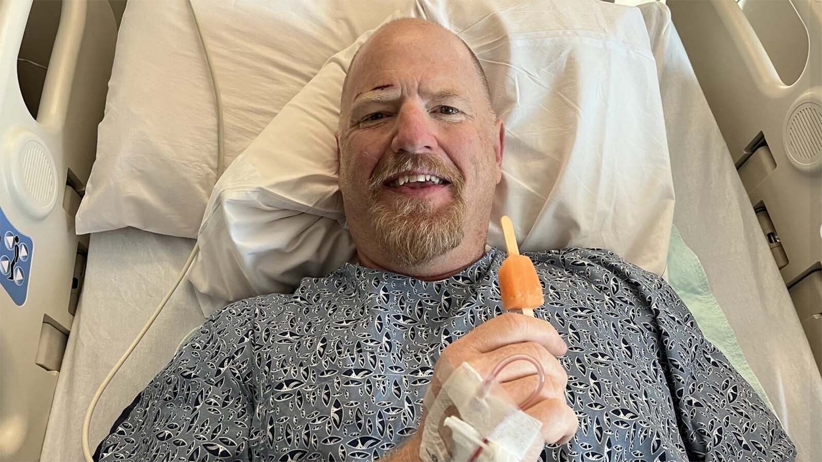 Ken Montgomery following his kidney donation in October 2023.