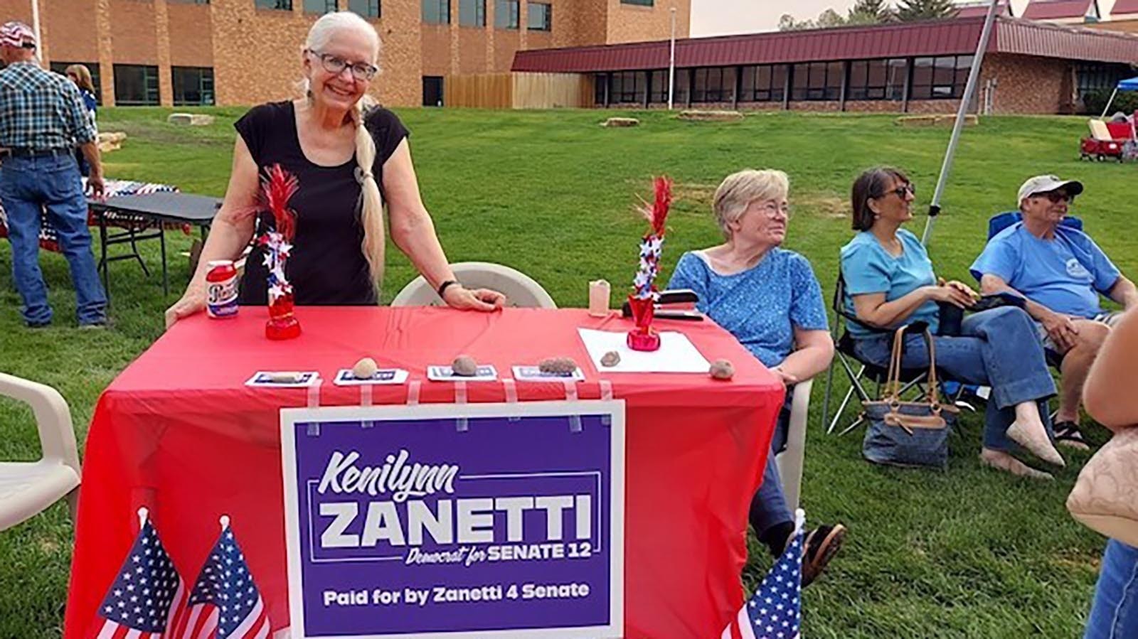 Democrat Kenilynn Zanetti is running against Sen. John Kolb in Sweetwater County. She served in the Legislature 24 years ago.