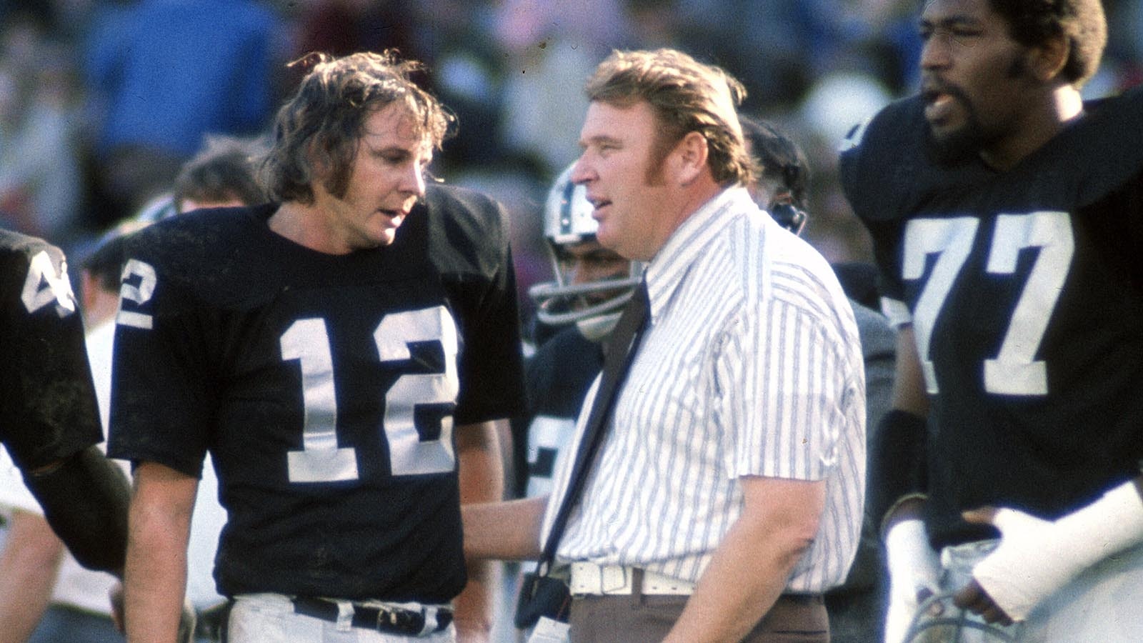Legendary Oakland Raiders quarterback Kenny Stabler with coach John Madden.