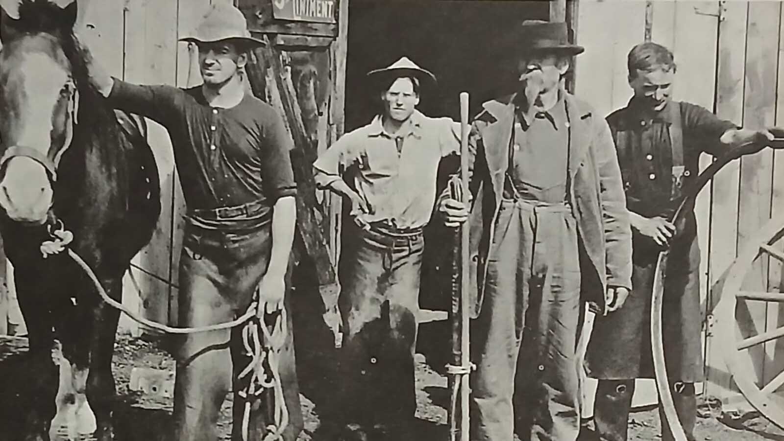 Kid Nichols, left, worked as a blacksmith in Cody at Buffalo Bill’s Imra Livery & Barn. Photo taken from the book, “The Candy Kid,” written by Nichols’ daughter, Lucille Patrick.