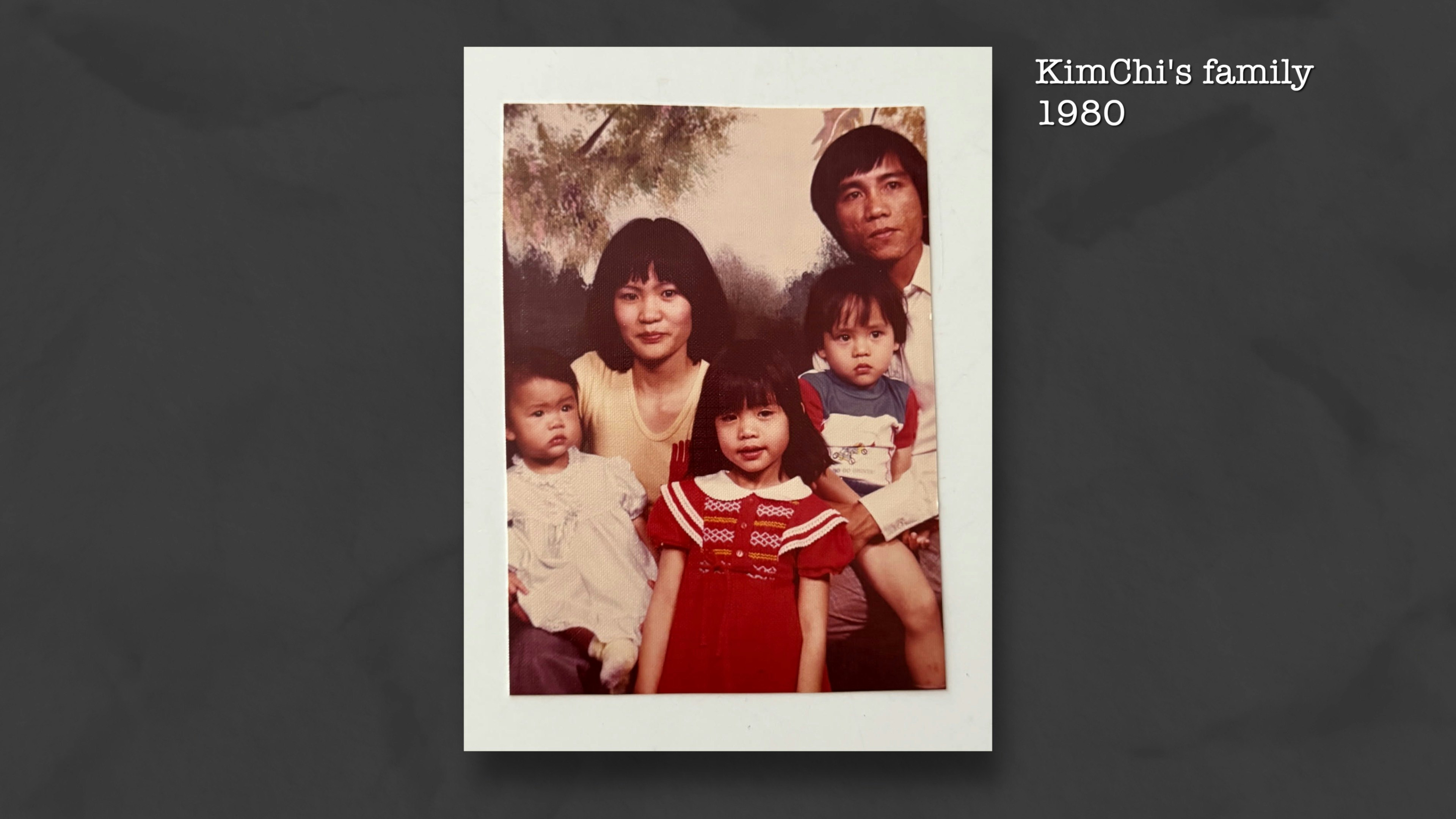 KimChi Vu's family in a portrait taken in 1980. Her family fled Vietnam in 1979.