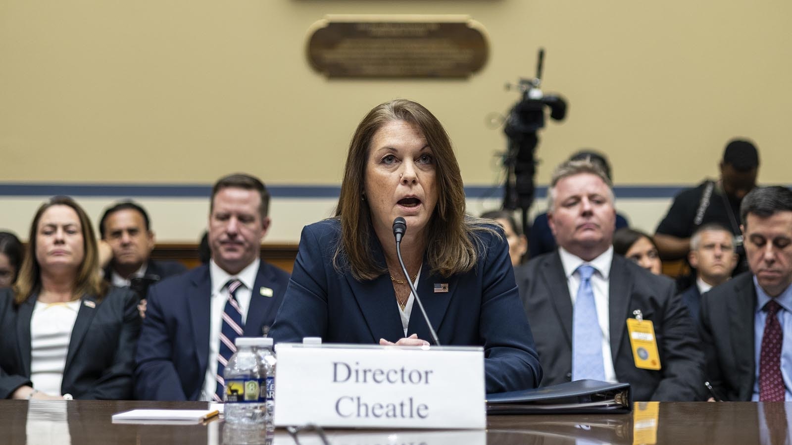 Secret Service Director Kimberly Cheatle during an hourslong House Committee on Oversight and Accountability meeting Monday, July 22, 2024.