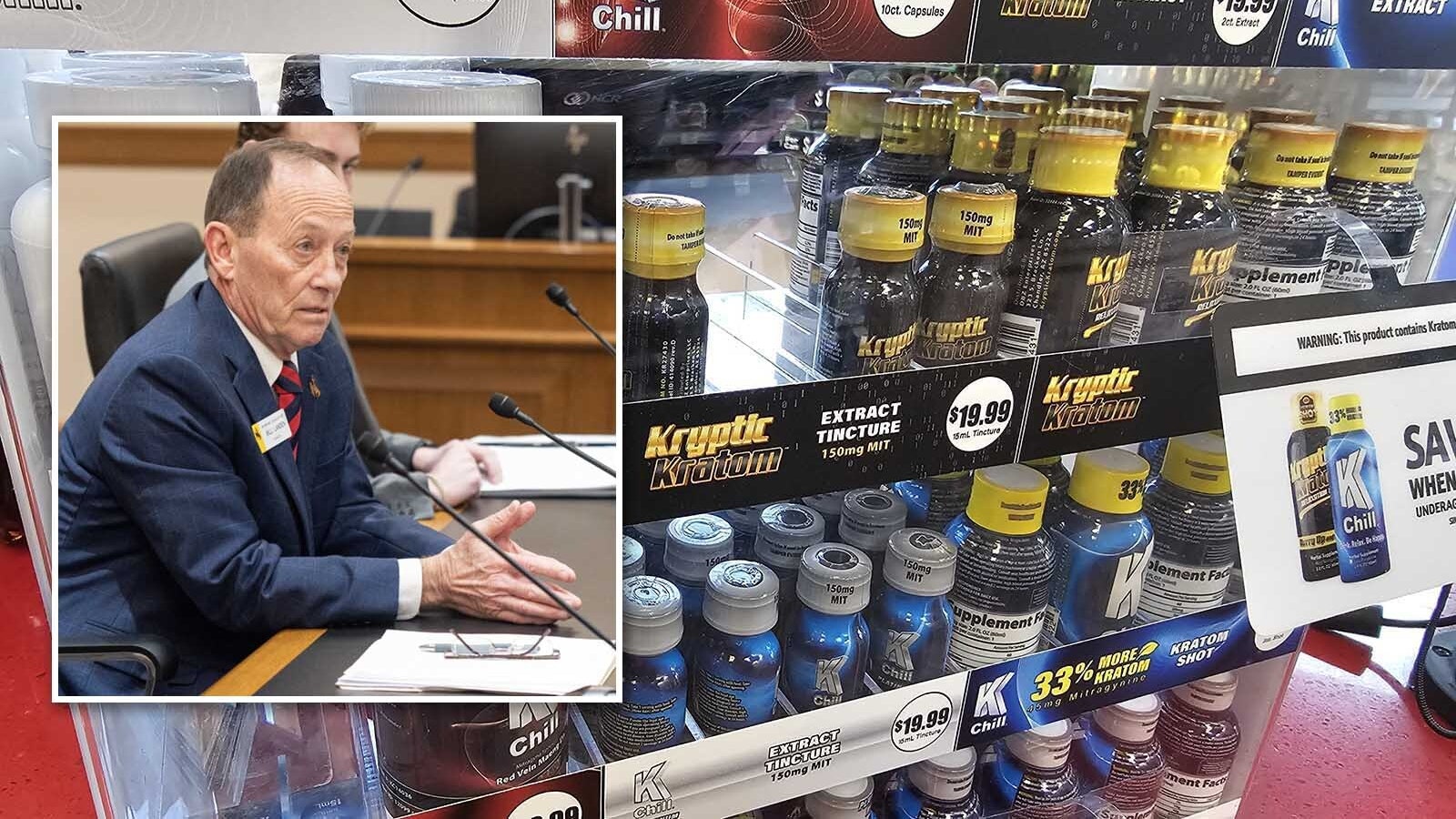 Sen. Bill Landen, R-Casper, testifies at the House Judiciary Committee Meeting on the kratom product regulation bill on Wednesday, Feb. 25, 2026, at the Capitol in Cheyenne.