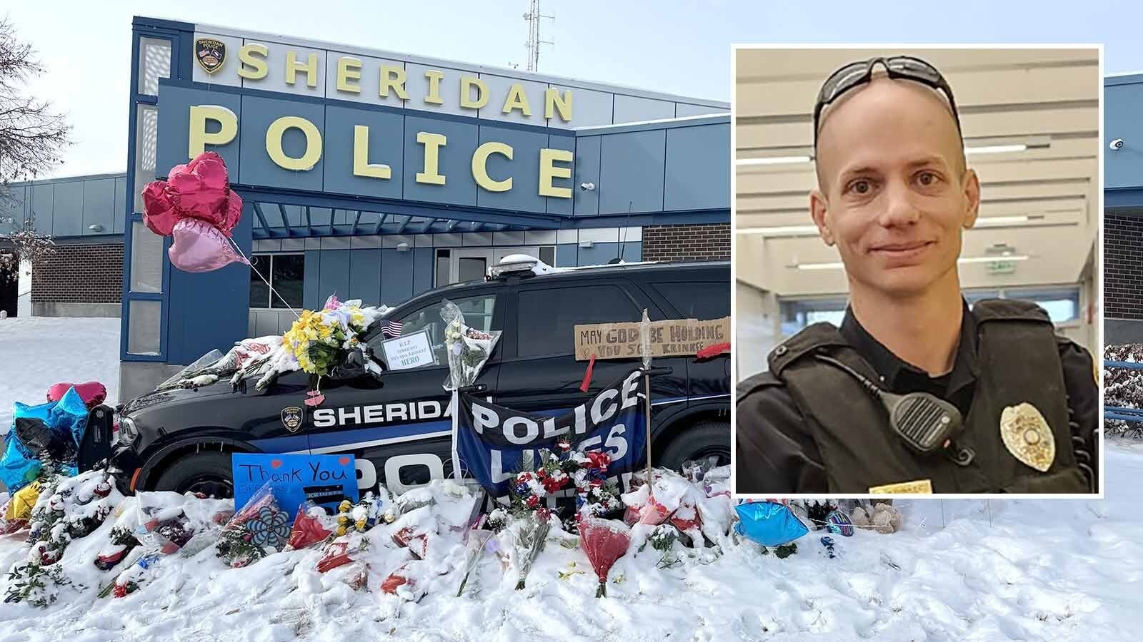 The mother of the man who killed a Sheridan, Wyoming, police sergeant in 2024 was sentenced Wednesday to a year and a day in prison for giving him at least one gun. Sgt. Nevada Krinkee's widow Karla said she deals with feelings of "rage and bitterness."