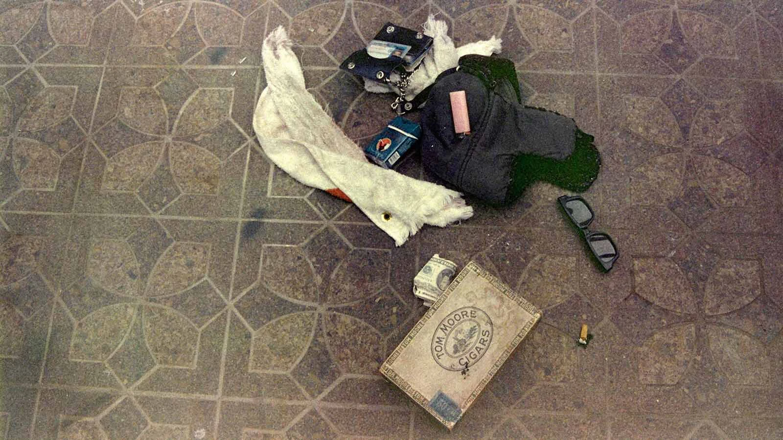 Four rolls of film taken from the scene at Kurt Cobain's house after his body was found in 1994 were devoloped and released in 2014. This is one of the photos on those rolls of film.