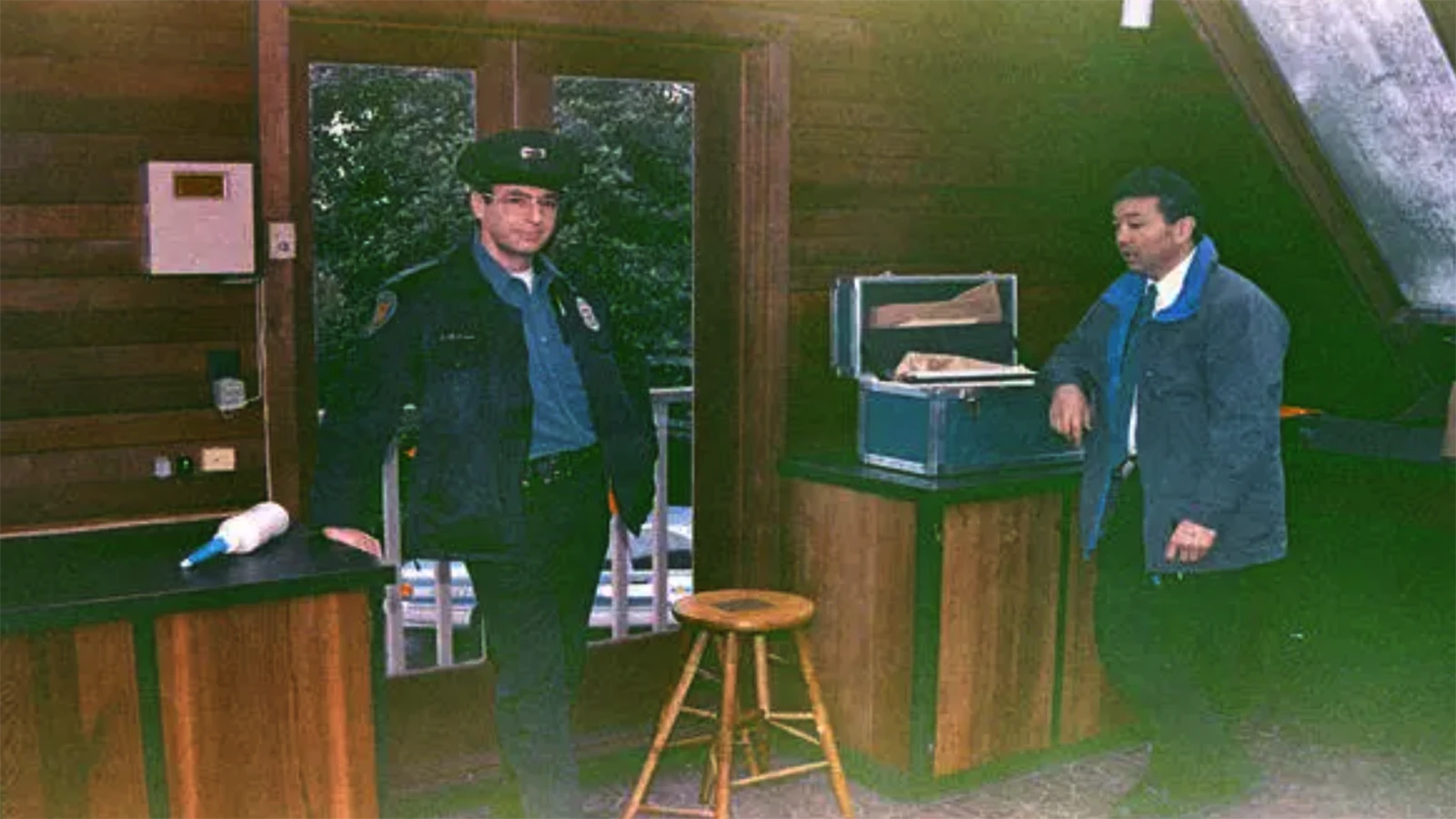 Four rolls of film taken from the scene at Kurt Cobain's house after his body was found in 1994 were devoloped and released in 2014. This is one of the photos on those rolls of film.