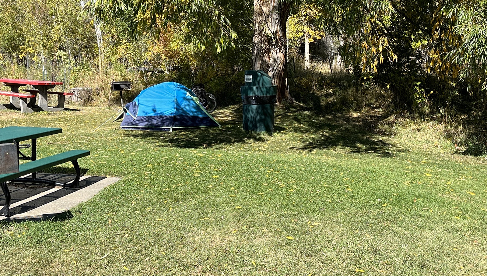 A campsite in Lader City Park.