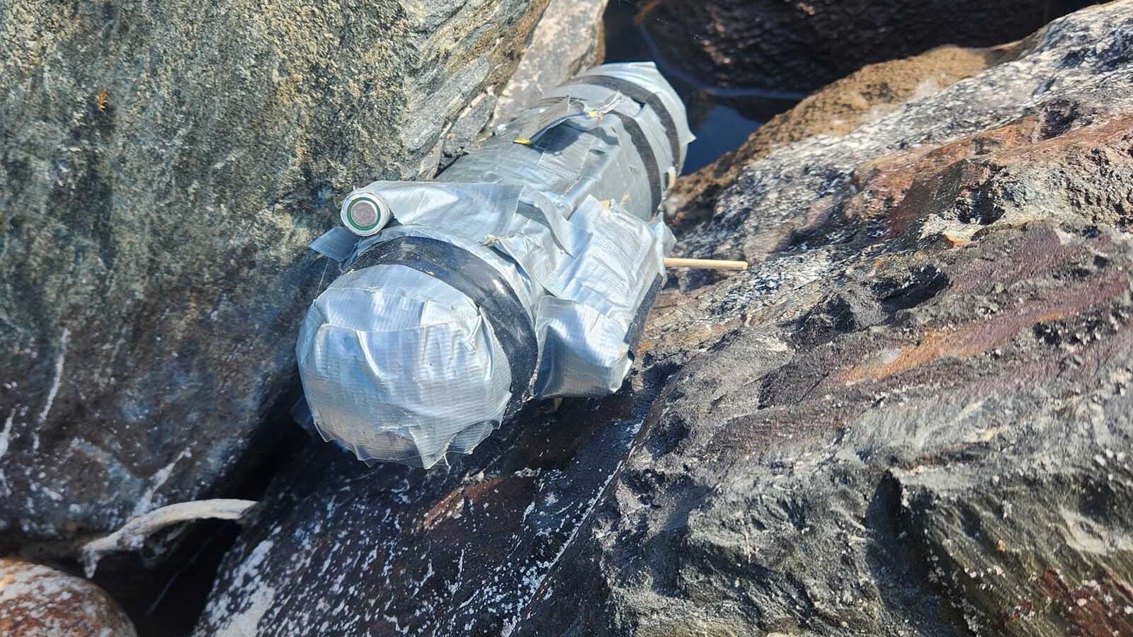 A bomb squad was called Wednesday, June 25, 2025, in response to what looked like a pipe bomb along Landers Idyllic Popo Agie River walk. The device was X-rayed and determined to be a fake pipe bomb.