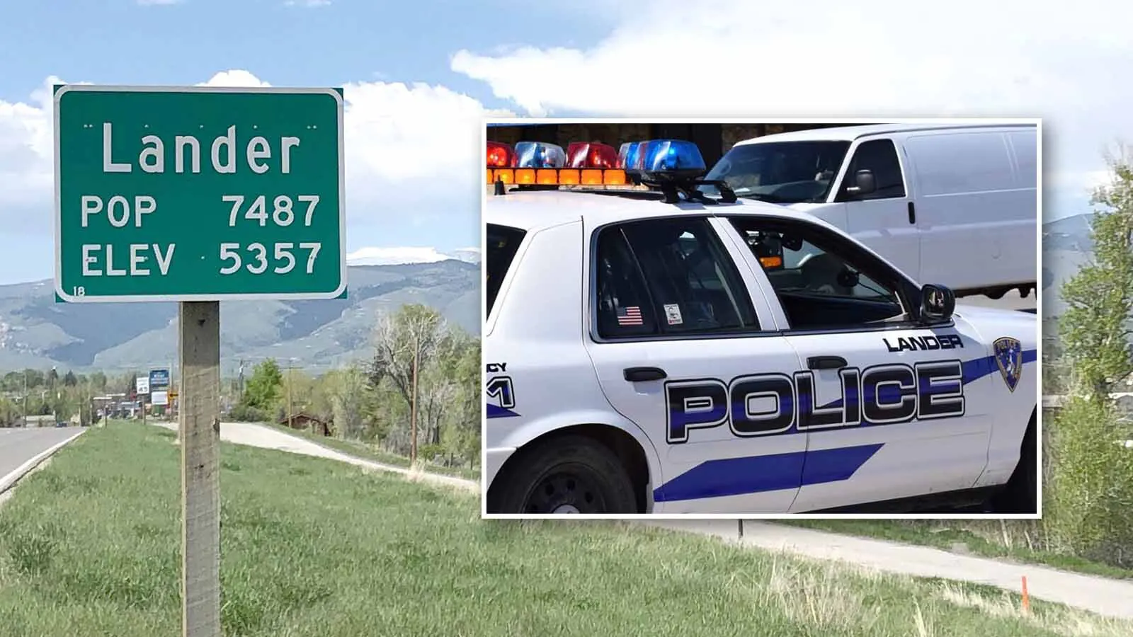 Lander Police and green sign inset 9 14 26