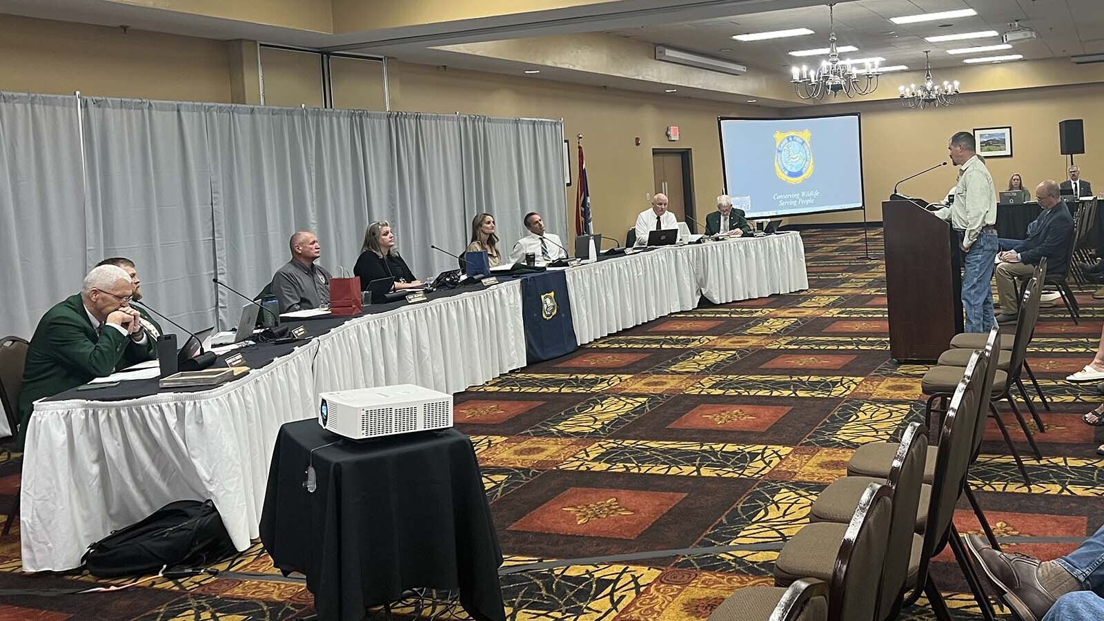 Dozens of landowners showed up at the Game and Fish Commission in Casper Tuesday, to speak out against proposed changes in the landowner hunting tag program.