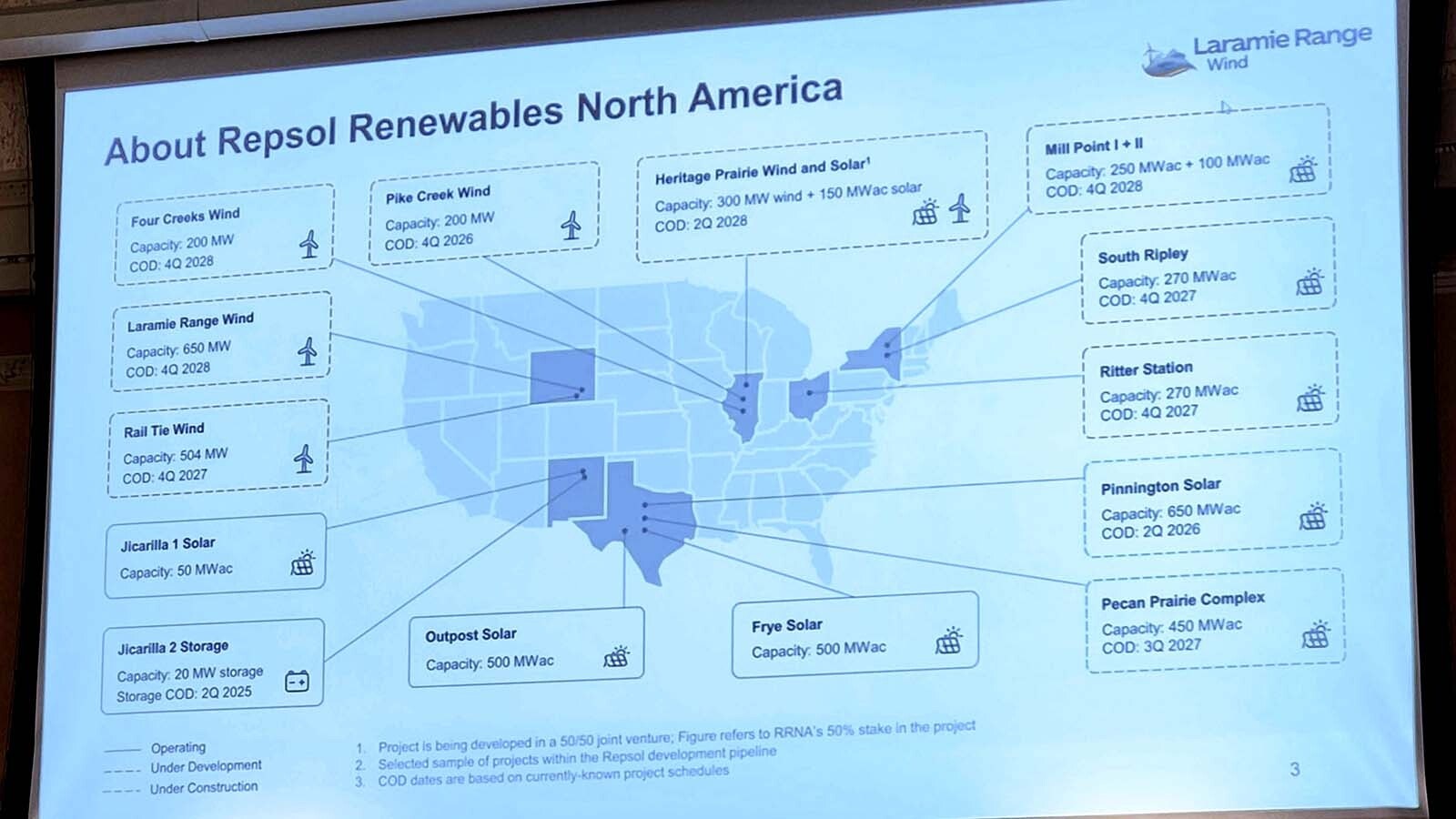 Repsol project lead Charlie Banke requested commissioners approve the wind development and highlighted the company's track record of other projects throughout the U.S.