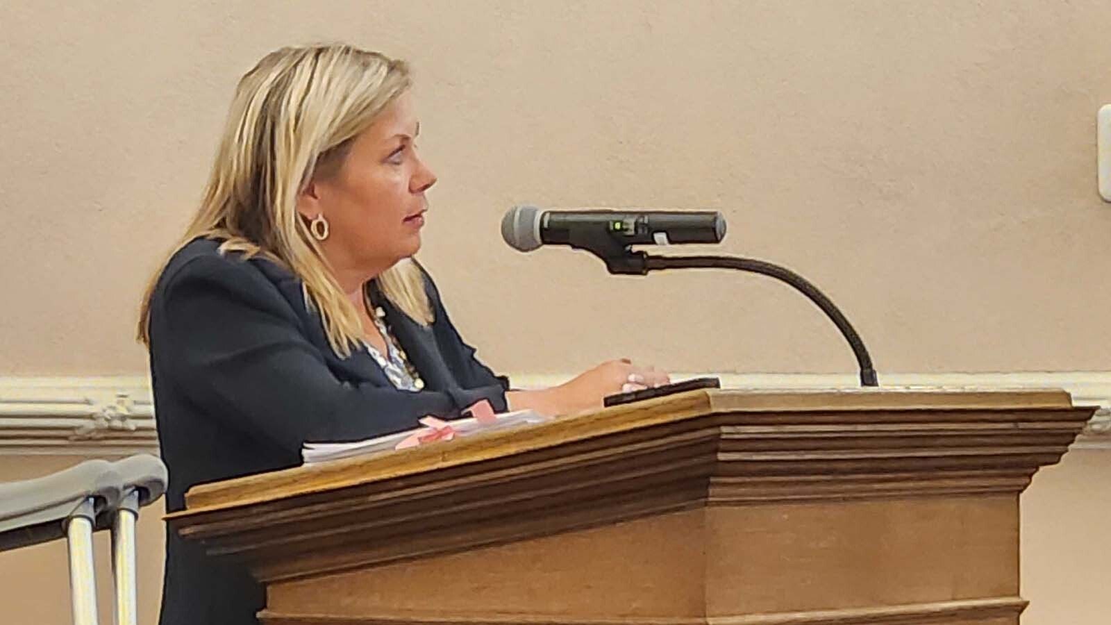 Wendy Volk has been a vocal opponent of the Laramie Range Wind Project, which is near her family's ranch.