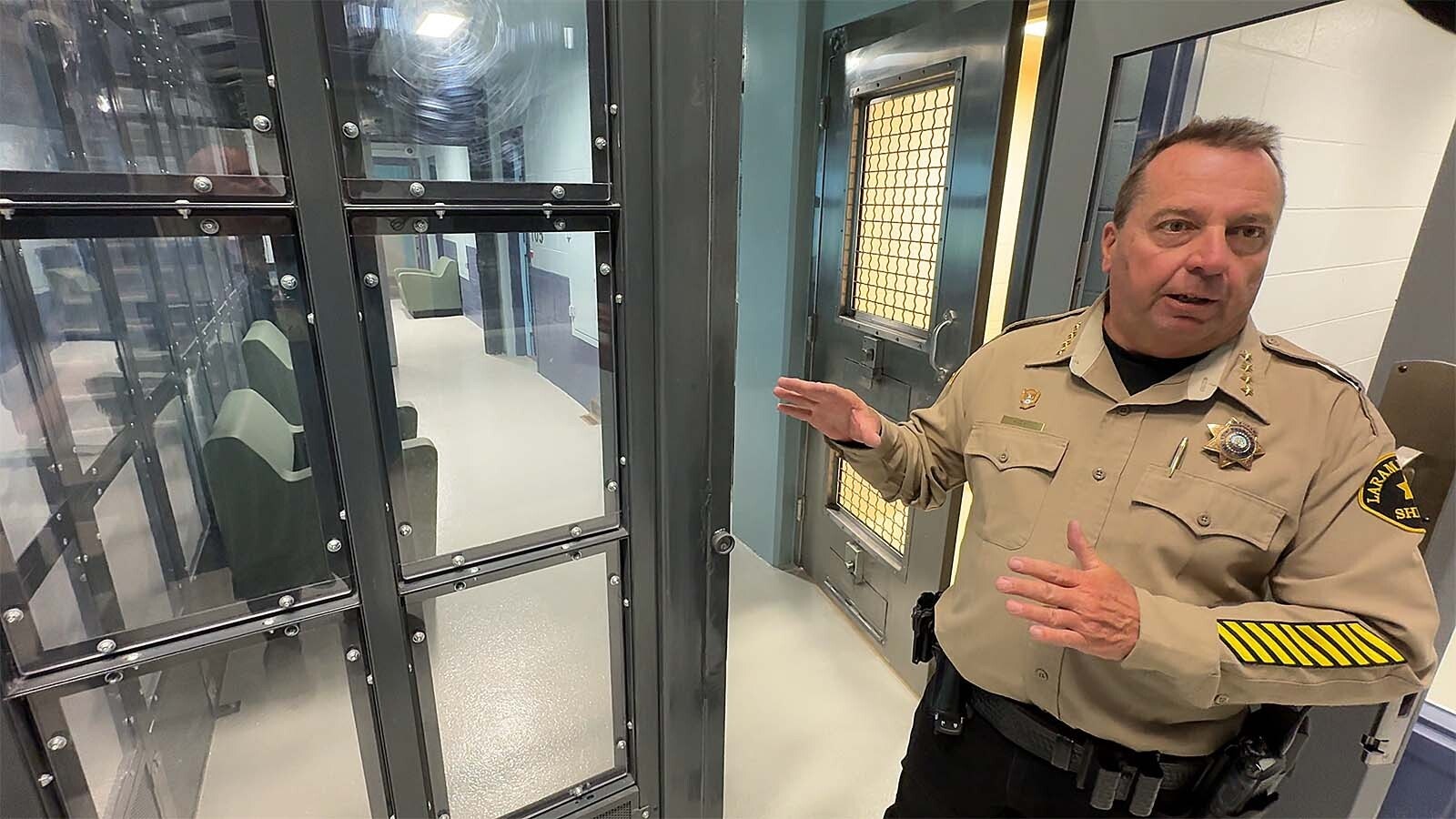 Laramie County Sheriff Brian Kozak talks about the new mental health pods at the Laramie County Detention Center, describing how a significant number of inmates have serious mental problems but the jail didn't have an adequate place to hold them.