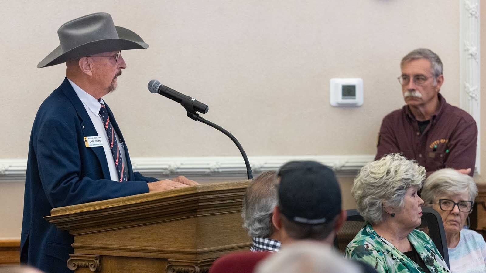 Laramie County locals clashed Thursday over a proposed 56,000-acre wind project that would cover an area nearly three times the size of Cheyenne. Some were ranchers advocating for property rights, others for impacts on wildlife like eagles and earthworms. State Rep. Gary Brown weighs in on the proposal.