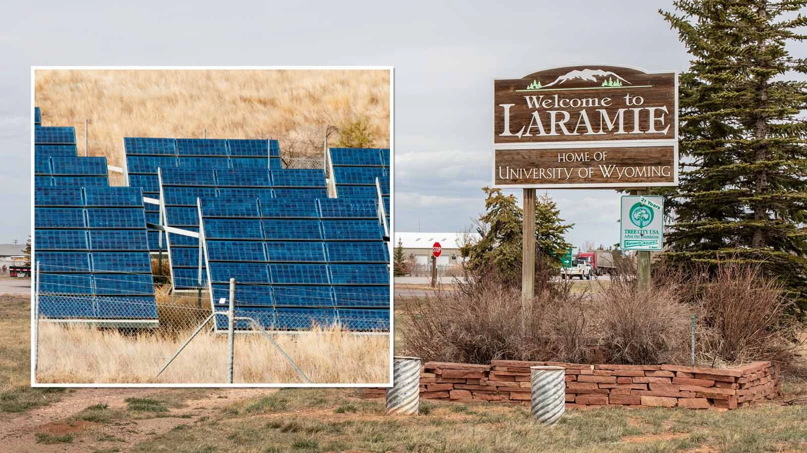 Laramie city sign solar panels 4 19 26