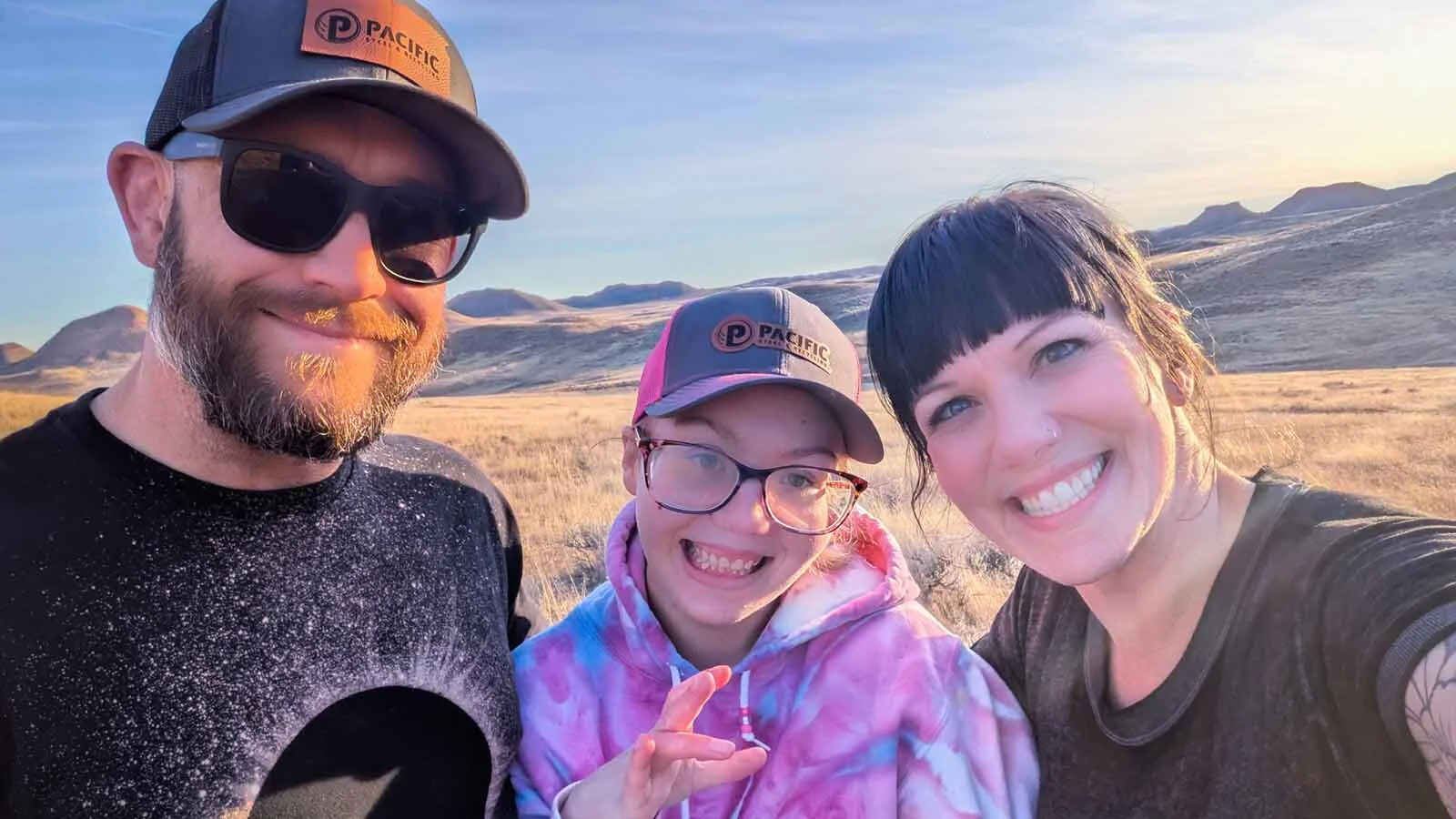 Chris, Autumn and Londen Tabor enjoy a Wyoming day outdoors. Chris has adopted Autumn. She lost her dad to Huntington’s disease.
