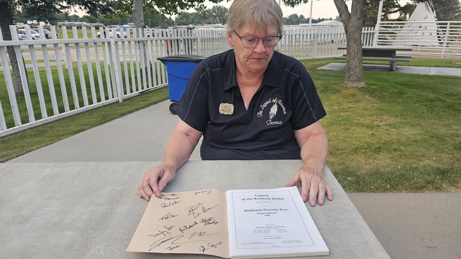 Teresa Tucker talks about Legend of Rawhide in Lusk.