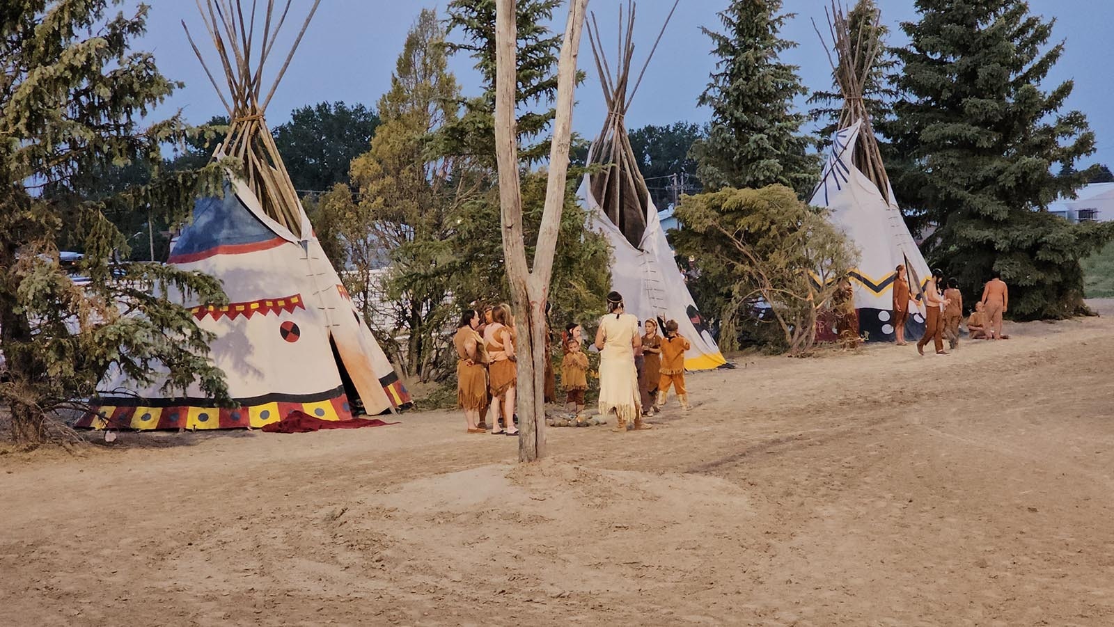 Teepees for an Indian Village are part of the set for Legend of Rawhide.