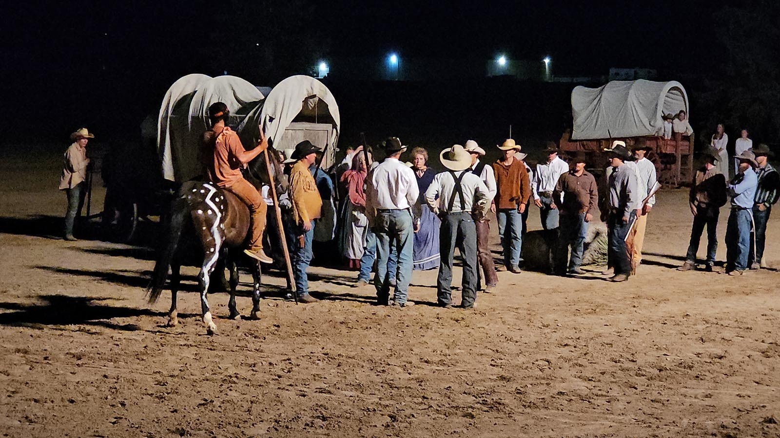 An argument ensues after an Indian brave accuses someone with the wagon train of killing an Indian princess, and demands that person be handed over to the tribe.