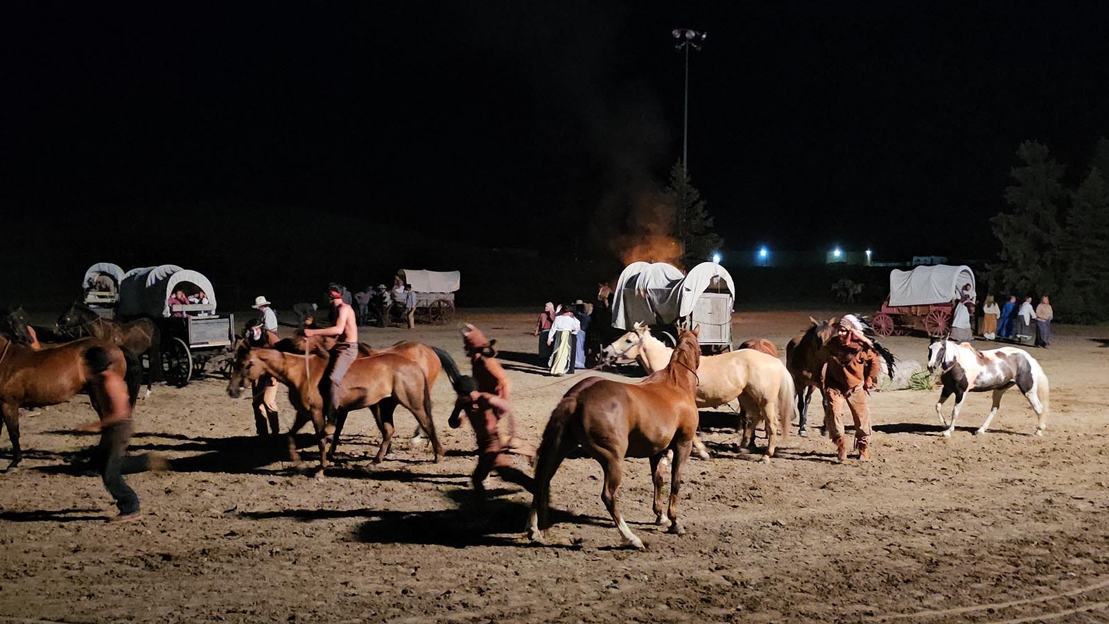 The Indian braves stop attacking the wagon train after Clyde confesses to killing the Indian princess and gives himself up to save his friends' lives.