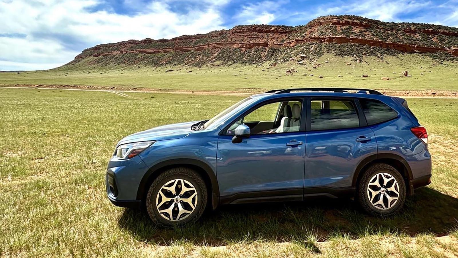 Lesleigh Ann Schaefer has put over 80,000 on her 2019 Subaru Forester, mainly exploring the backroads of Wyoming on 6-ply tires. Her car was covered in red dust after this trip to the Hole-in-the-Wall country!