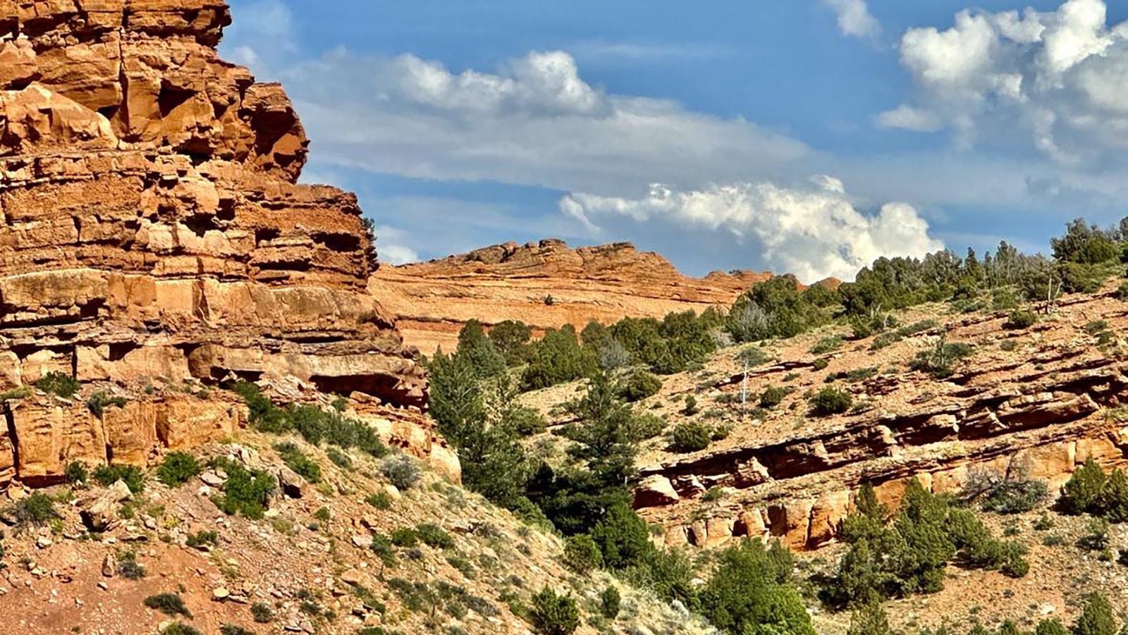 Red Canyon Road is a red dirt road below Red Canyon and a totally different perspective