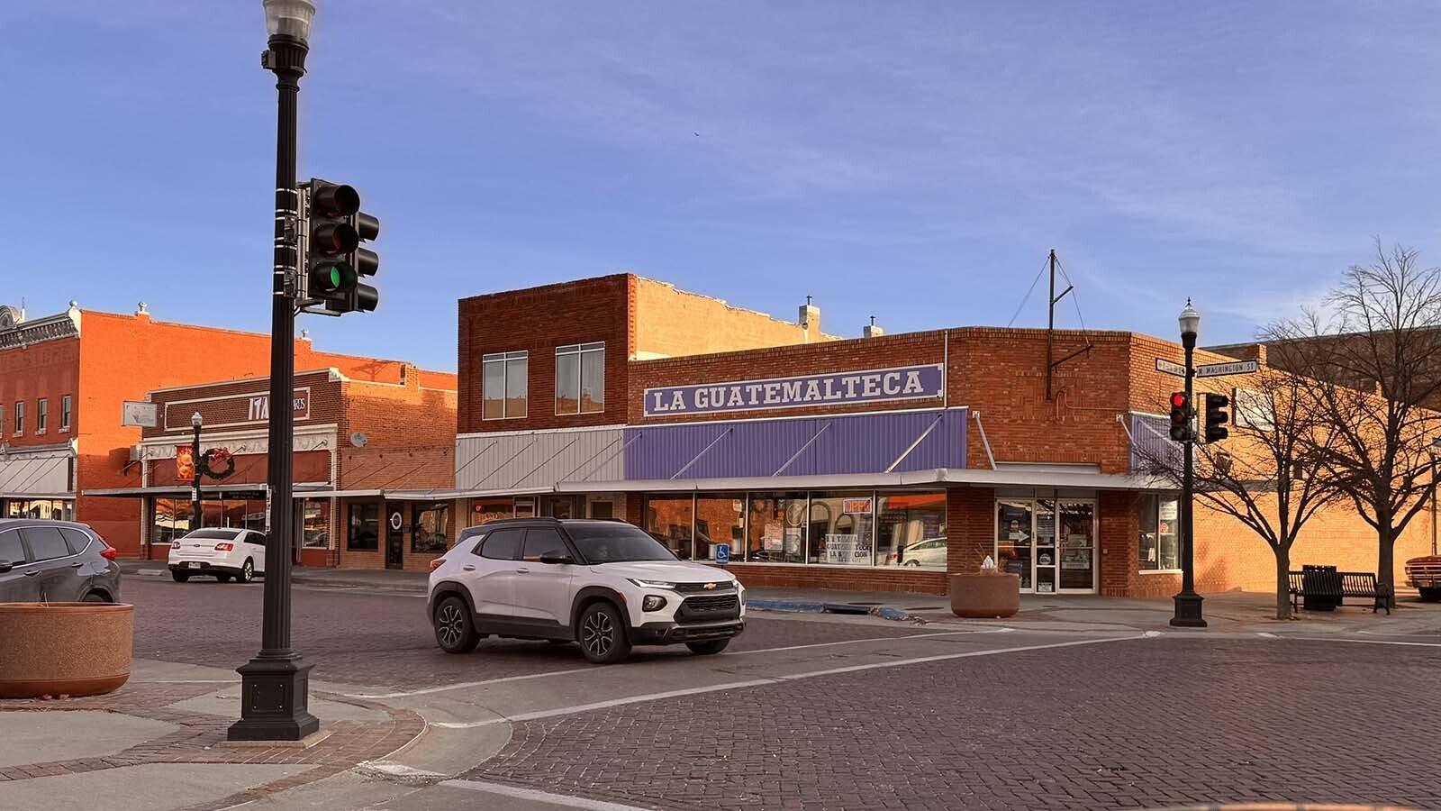 A Guatemalan market on Washington Street in downtown Lexington, Nebraska.