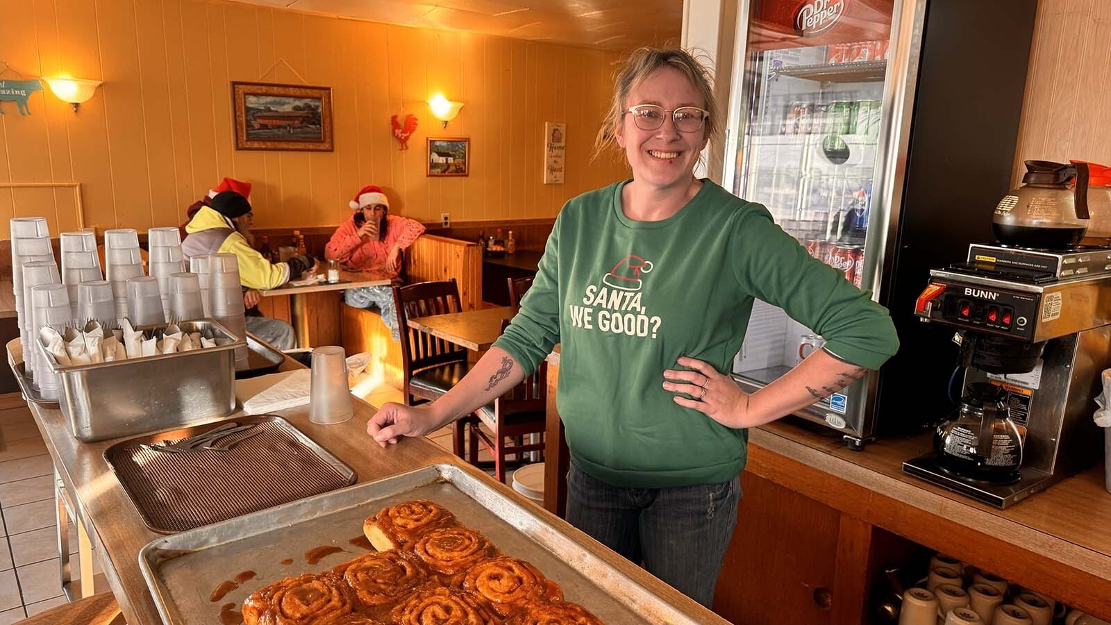 Molly Kallos at Farmer's Cafe says she grew up in Lexington, Nebraska, and is worried about what the Tyson plant closure will do to the town.