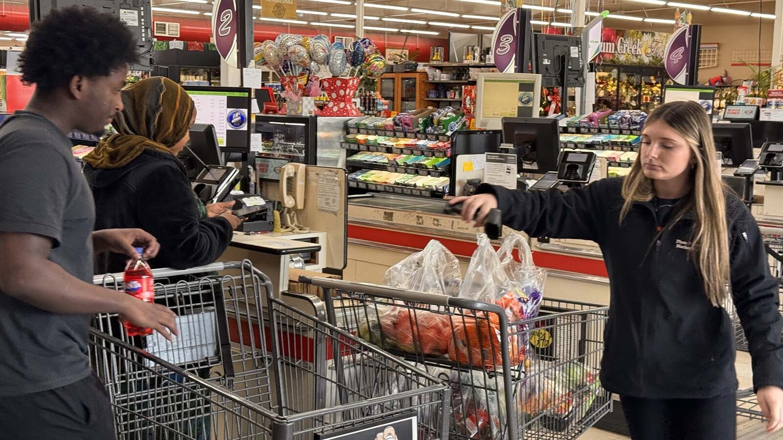 Many of the immigrant wokers who make up much of the 3,200 wokers at the Tyson beef plant in Lexington, Nebraska, shop at Plum Creek Market Place before and after their shifts.