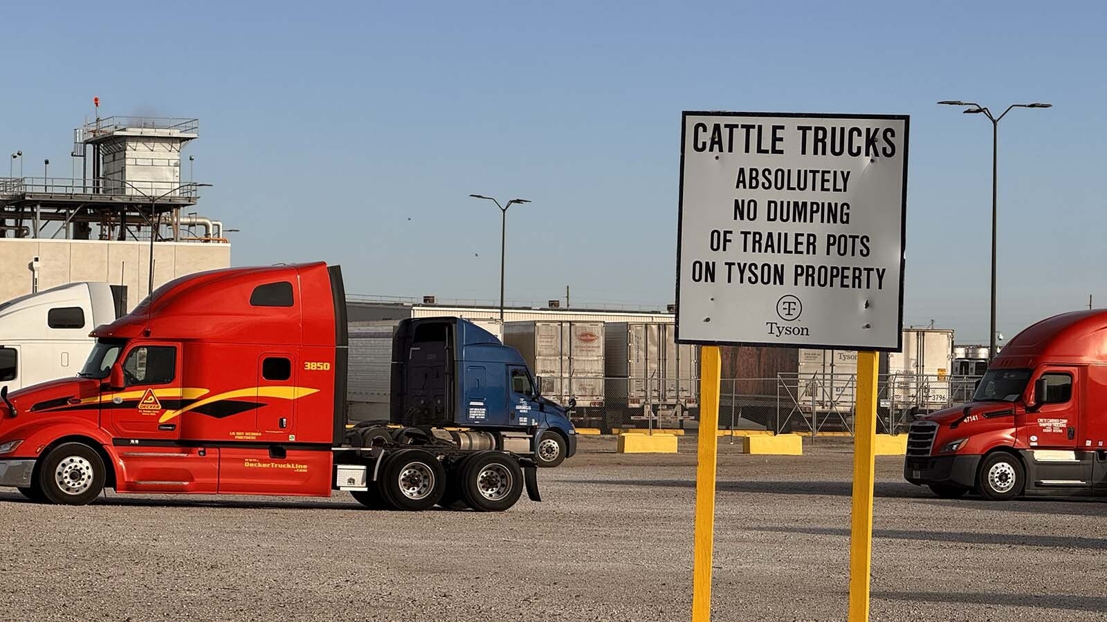 About 3,200 of Lexington, Nebraska’s 11,000 residents work at a huge Tyson Foods beef processing plant — for another month. News that the plant will close next month was an unexpected “gut punch” many fear will devastate this rural cow town. Above is the truck entrance at the plant.