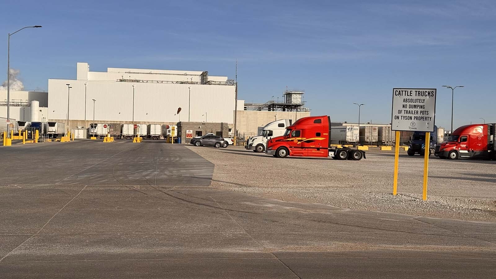 About 3,200 of Lexington, Nebraska’s 11,000 residents work at a huge Tyson Foods beef processing plant — for another month. News that the plant will close next month was an unexpected “gut punch” many fear will devastate this rural cow town. Above is the truck entrance at the plant.