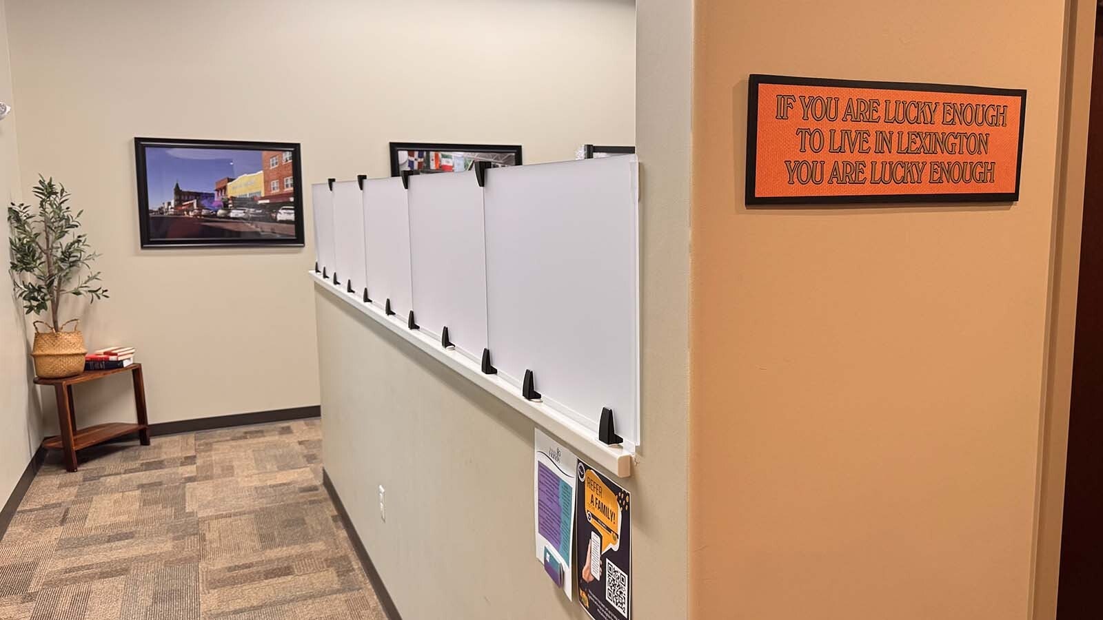 About 3,200 of Lexington, Nebraska’s 11,000 residents work at a huge Tyson Foods beef processing plant — for another month. News that the plant will close next month was an unexpected “gut punch” many fear will devastate this rural cow town. A sign at the Lexington Visitor Center shows the pride locals have in their town.