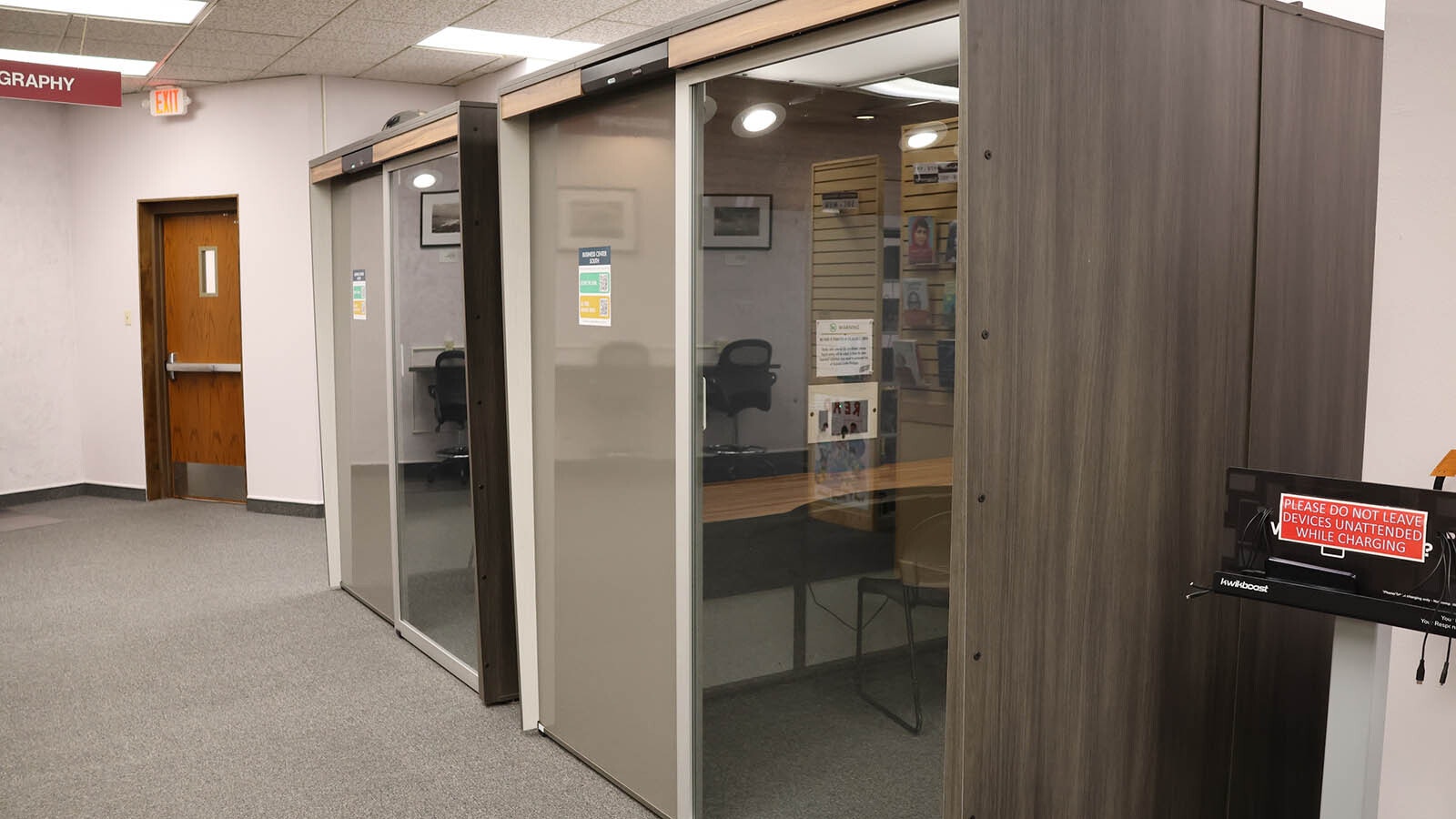 Sound-proof booths for business entrepreneurs were recently installed on the second floor of the Natrona County Library.