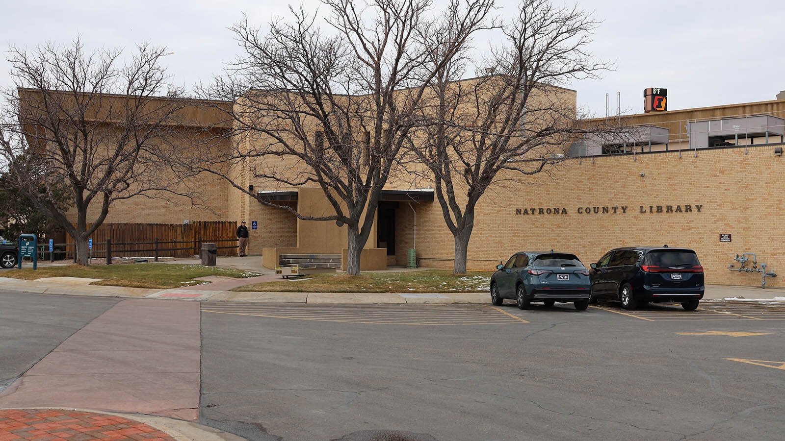The library’s main entrance has been monitored by a security guard the past couple of years. It has helped increase a feeling of safety, the library’s executive director says