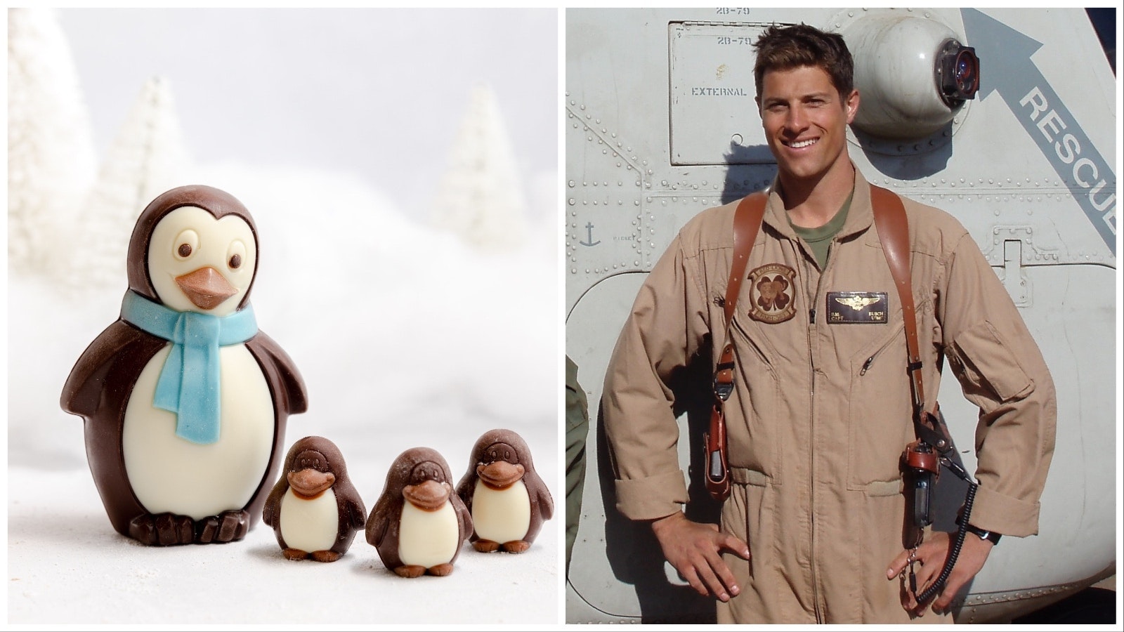 Some whimsical chocolate penguins created by Lift Chocolates owner and creator Brandon Busch, who was a U.S. Marine before he was a chocolatier.
