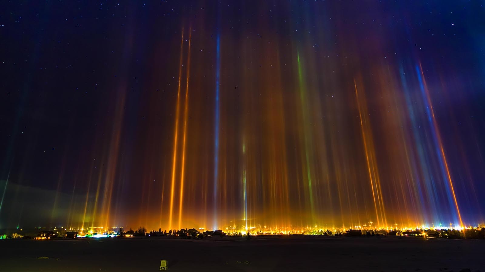 Pinedale photographer Dave Bell says one of his most talked about photos was of light pillars in a cold Wyoming sky in 2017.