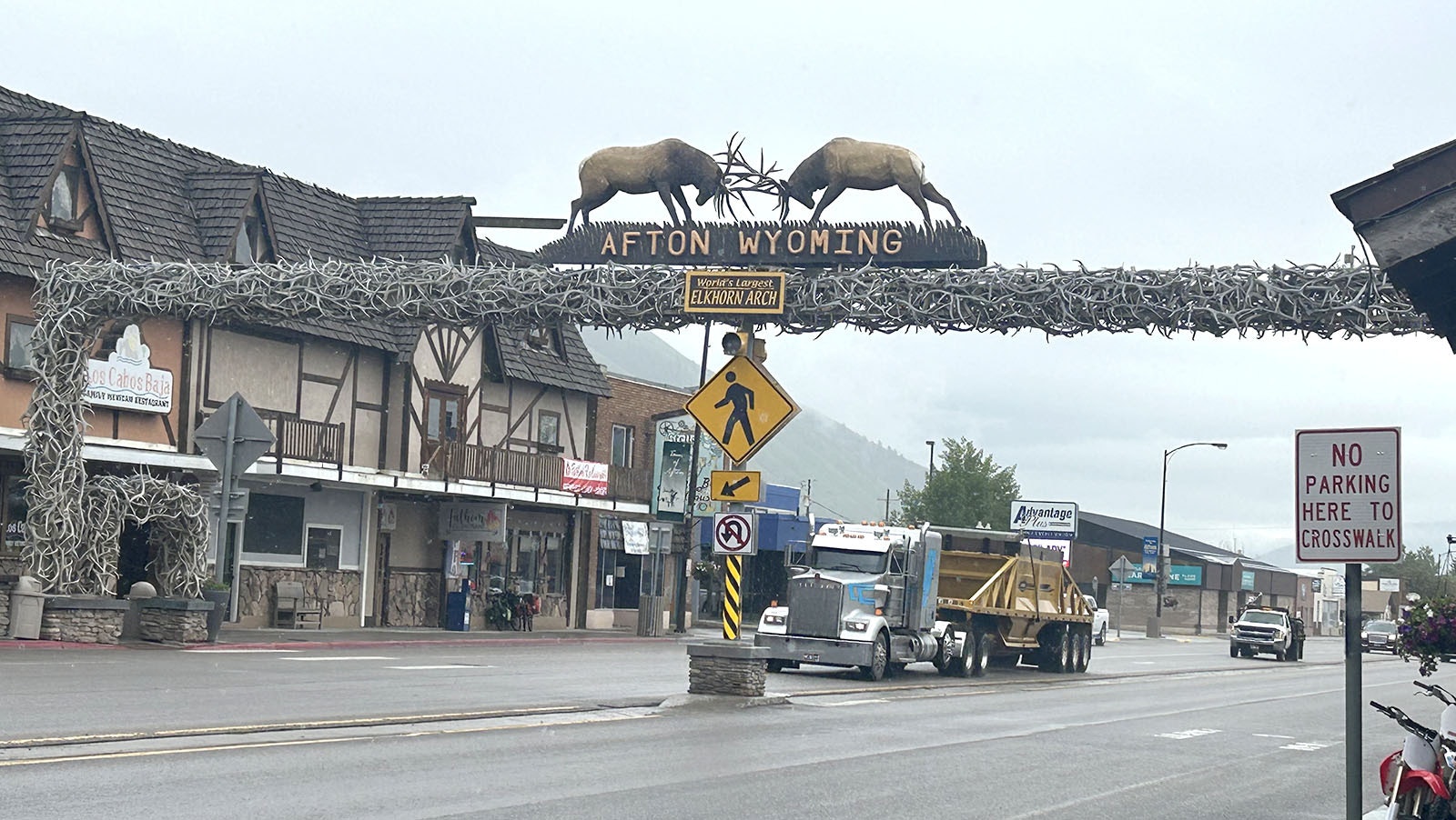 Afton, Wyoming’s, famous elk antler arch. Lincoln County is experiencing growing pains with rising property taxes and demand for services.