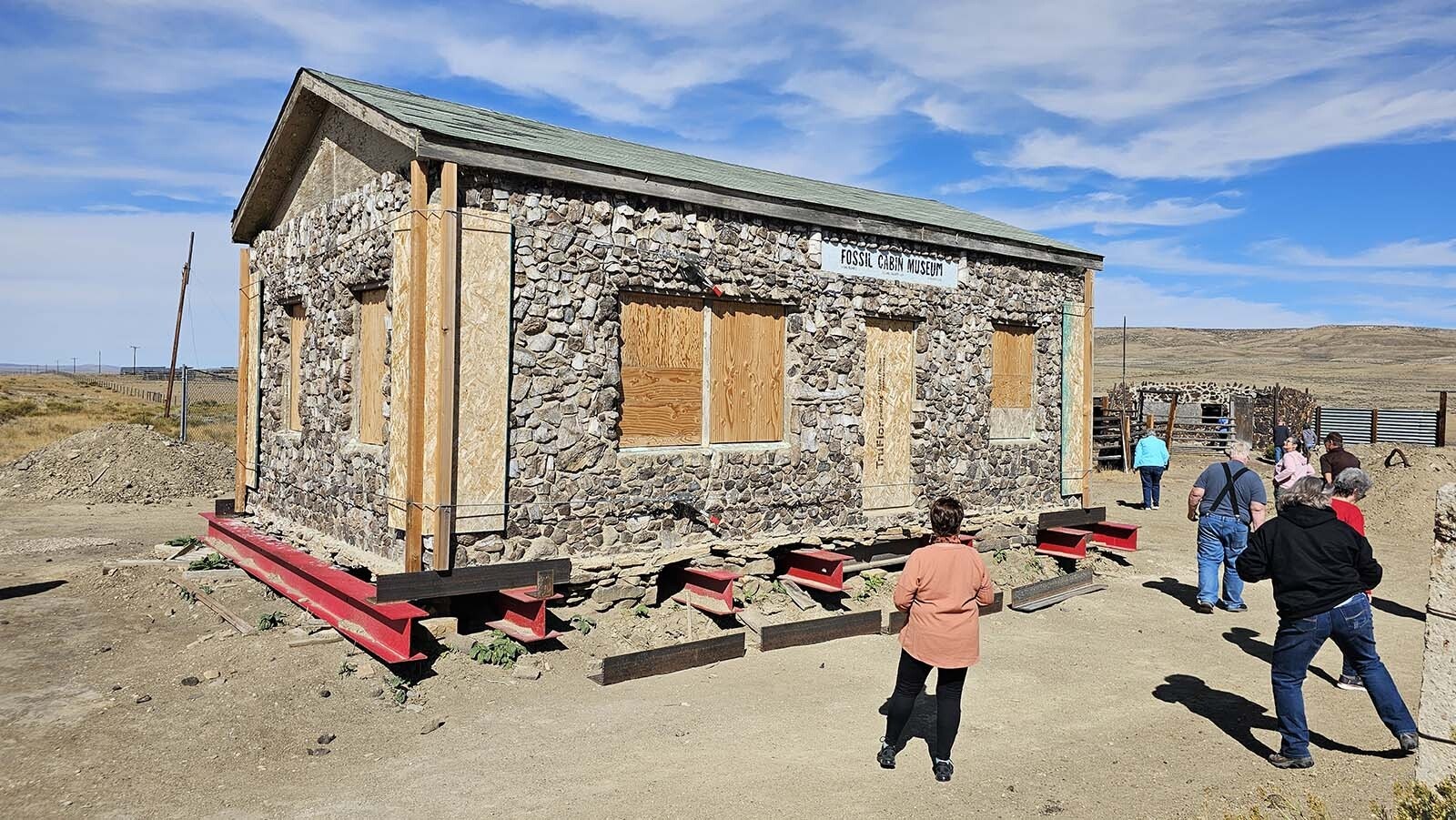 Members of the Alliance for Historic Wyoming Lincoln Highway "Unbarred" tour visited the Fossil Cabin Museum, 5 miles from Medicine Bow.