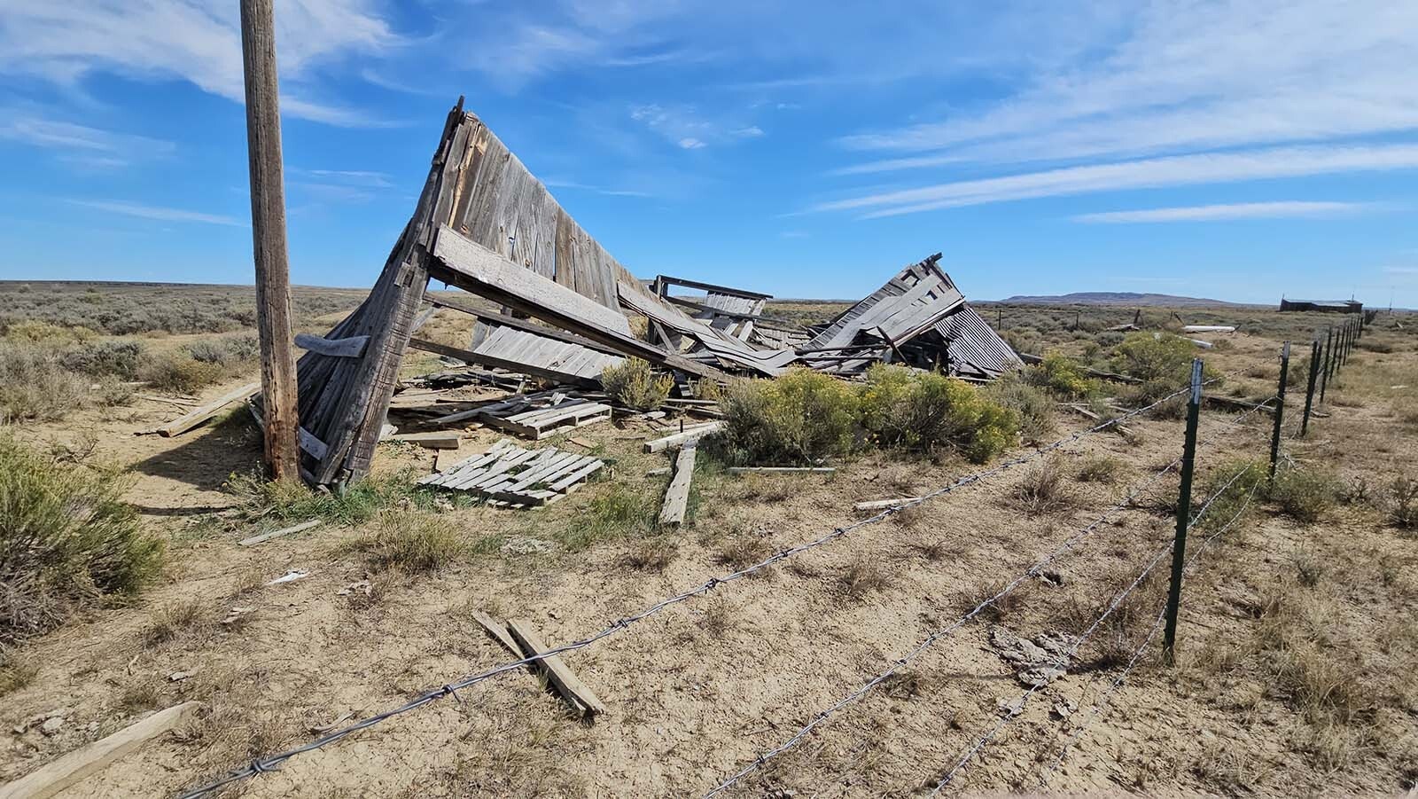 One of the structures that used to be part of the Medicine Bow Airport, seen during the Alliance for Historic Wyoming's Lincoln Highway "Unbarred" tour.