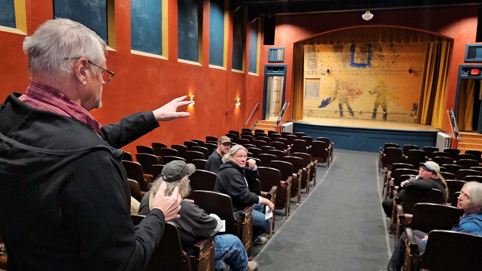 Leif Johannson talks about the restoration of Parco Theater in Sinclair during  the Alliance for Historic Wyoming's Lincoln Highway "Unbarred" tour.