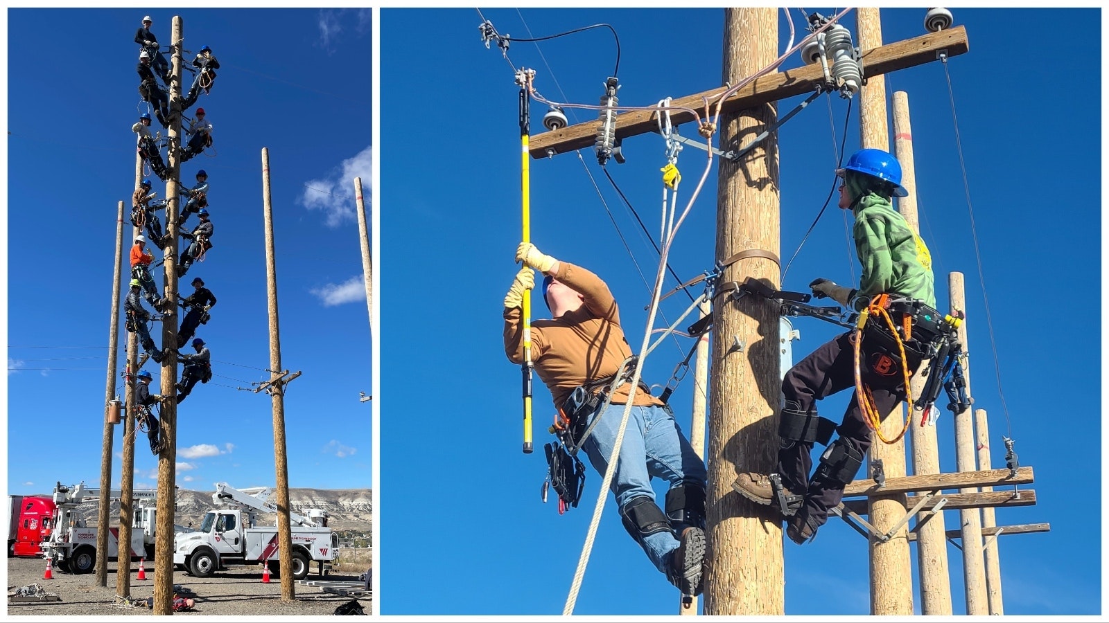 Western Wyoming Community College power line students.